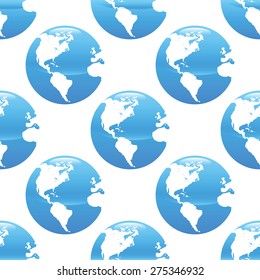 Vector image of Earth repeated on white background