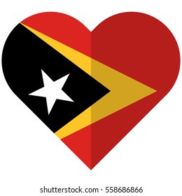 Vector image of the East Timor flat heart flag