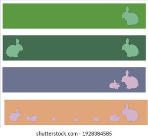The vector image of the Easter bunny is perfect for the background of a banner or a poster for Easter, as well as perfect for the header of a web page. Possible color options.