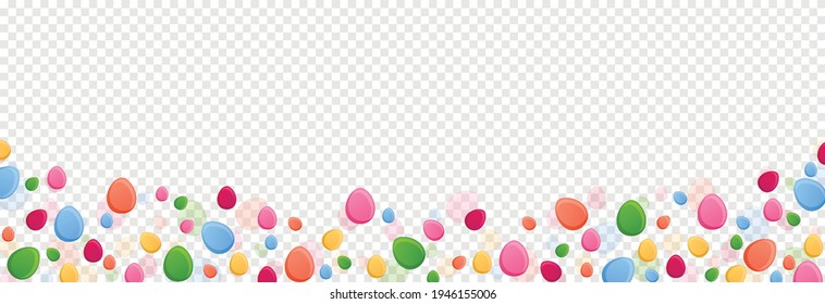 Imagen vectorial para el Día de Pascua. Huevos de Pascua, fondo de Pascua, plantilla. Huevos multicolores, vacaciones.