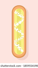 vector image of eclair, eclair icon for menu or online store