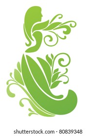 vector image of ecological girl silhouette