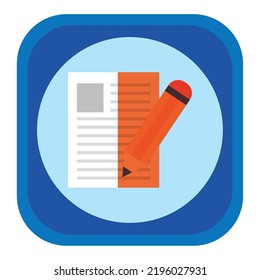 imagen vectorial, icono educativo con fondo azul y borde azul oscuro