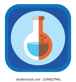 vector image, education icon with blue background and with dark blue border