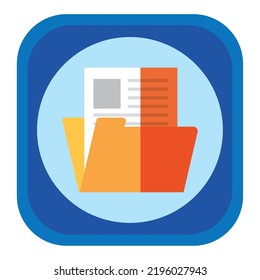 imagen vectorial, icono educativo con fondo azul y borde azul oscuro
