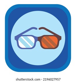 vector image, education icon with blue background and with dark blue border