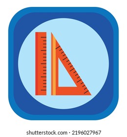 vector image, education icon with blue background and with dark blue border