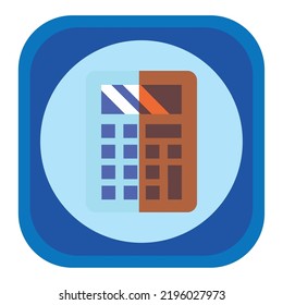 vector image, education icon with blue background and with dark blue border