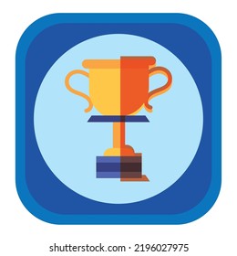vector image, education icon with blue background and with dark blue border