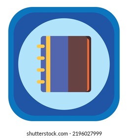vector image, education icon with blue background and with dark blue border