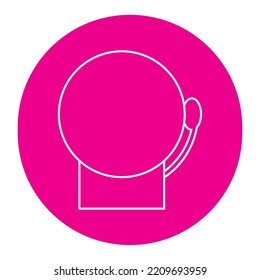 vector image, education icon with violet background with white lines.