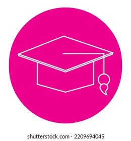 vector image, education icon with violet background with white lines.