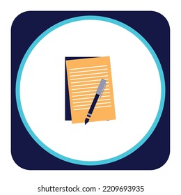 imagen vectorial, icono educativo con fondo blanco con bordes azules.