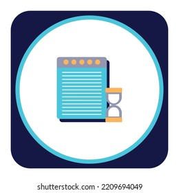 vector image, education icon with white background with blue borders.