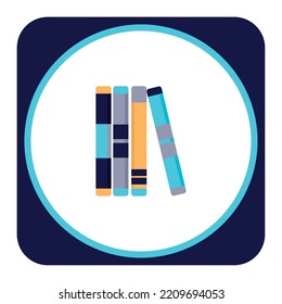 vector image, education icon with white background with blue borders.