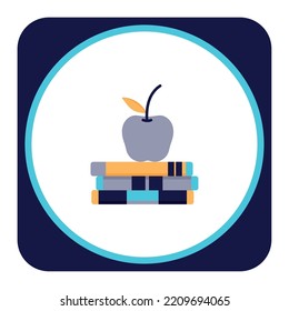 vector image, education icon with white background with blue borders.