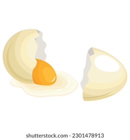 Vector image of an egg. The concept of cooking and fresh food. Chicken yolk and protein. A beautiful element for your design.
