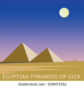 Vector image Egyptian pyramids of Giza
