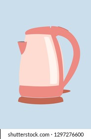 vector image of electric kettle, color.