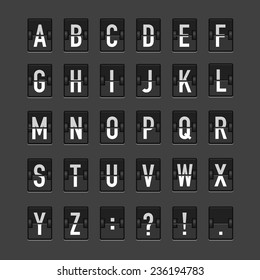 Vector image of an electronic Board with the alphabet