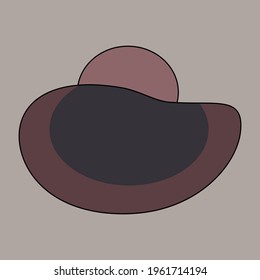 Vector image of an elegant female hat in purple shades. Can be used to create a logo or as a design element.