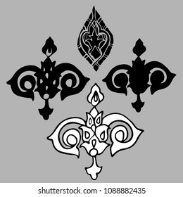 Vector image of elements of oriental style, isolated object on a simple background
