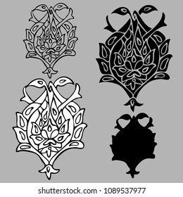 Vector image of elements of oriental style, isolated object on a simple background