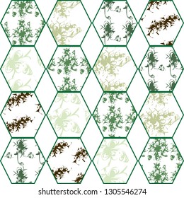 Vector image of an eleon, shoots, foliage, plants on a white background.