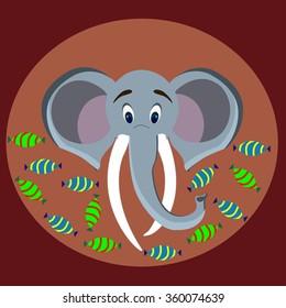 Vector image of an elephant