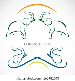 Vector image of an elephant design on white background, Vector elephant Icon for your design.