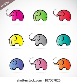 Vector image of an elephant design on white background, Vector elephant Icon for your design.
