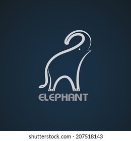 Vector image of an elephant design on a blue background