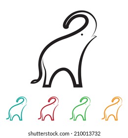 Vector image of an elephant design on white background, Vector elephant Icon for your design.