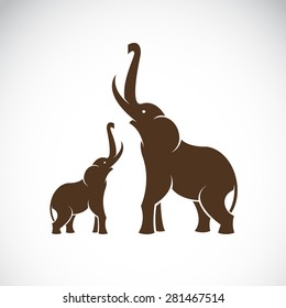 Vector image of an elephant design on white background, Vector elephant Icon for your design.