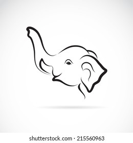 Vector image of an elephant head design on white background, Vector elephant head for your design.