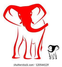 Vector image of an elephant on a white background