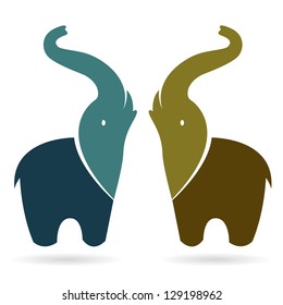 Vector image of an elephant on a white background