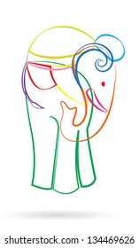 Vector image of an elephant on a white background