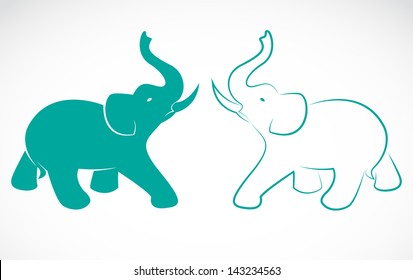 Vector image of an elephant on a white background