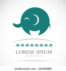 Vector image of an elephant on white background