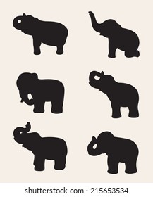 Vector image of an elephant on white background, Vector elephant Icon for your design.