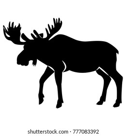 Vector Image Of Elk Silhouette