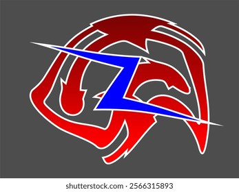Vector image emblem H for helmet or hat logo