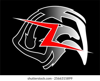 Vector image emblem H for helmet or hat logo