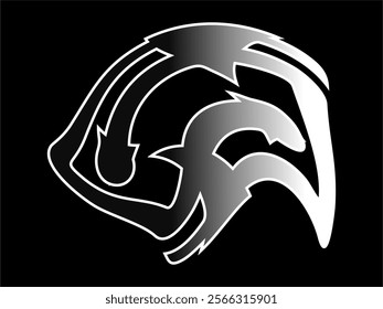 Vector image emblem H for helmet or hat logo