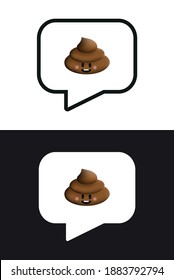 Imagen vectorial. Icono emo de un poop. Imagen de globo cómico.