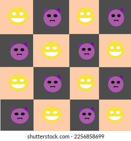 vector image of emoticon on a chessboard
