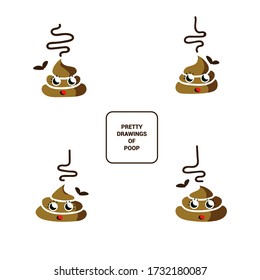 Vector image.. Emoticon of a pretty poop. Funny illustration.