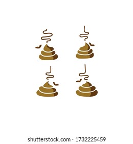 Vector image. Emoticon of a pretty poop. Funny illustration.