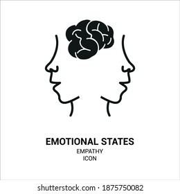 Vector image. Empathy emotion icon. Psychology image.
